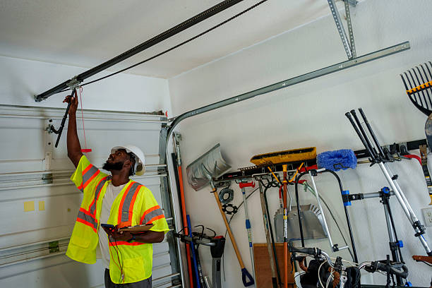 Professional Garage Door technician working in Galveston, IN